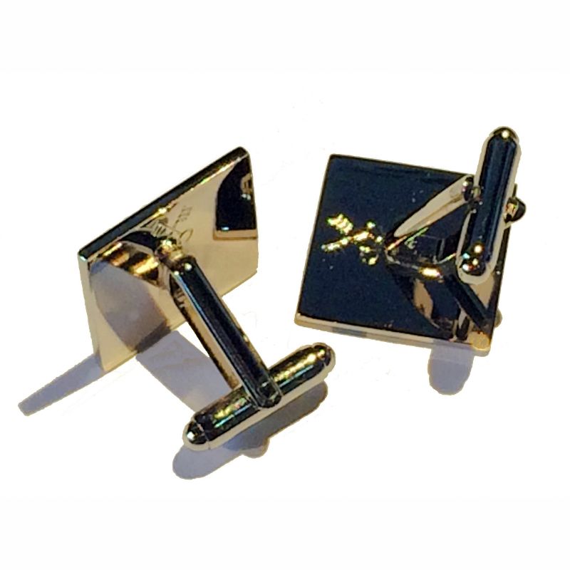 Cufflink Pair Square 18mm silver ready to wear, boxed